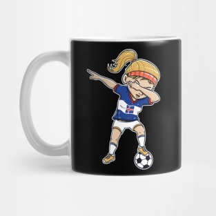 Dabbing Soccer Player Funny Iceland Fan T-Shirt girl Mug